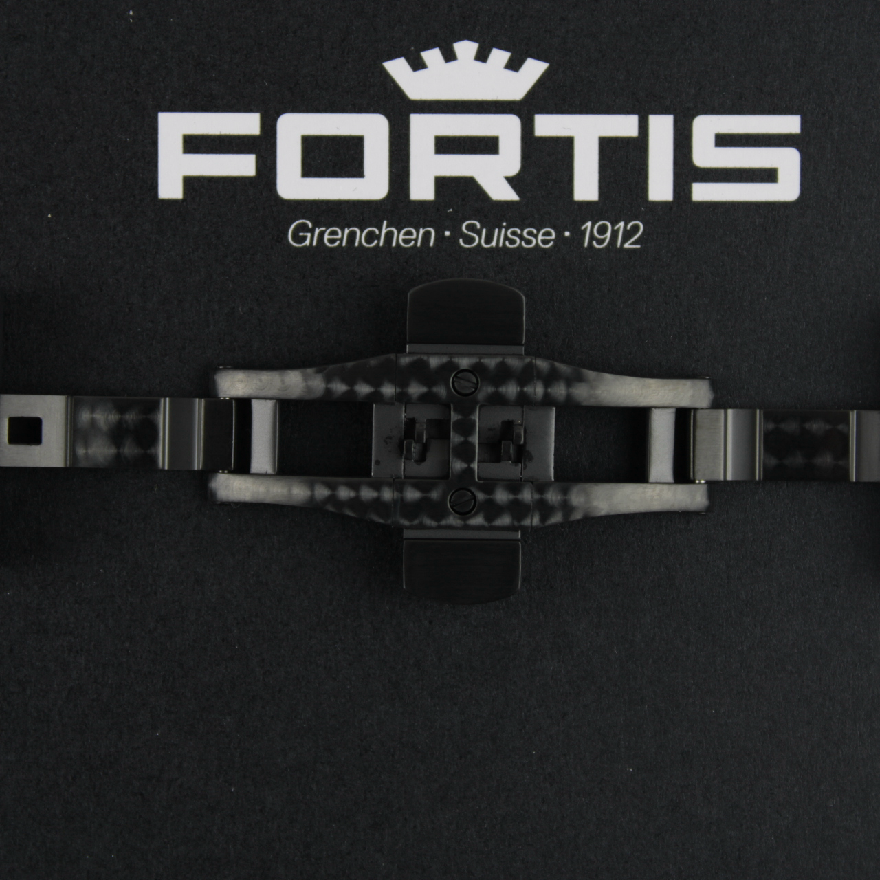 Fortis Faltschließe für Silikonbänder Titan PVD