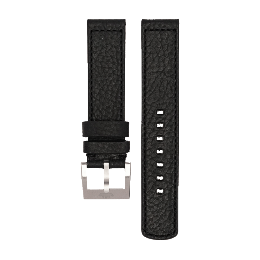 Fortis Heritage Lederband Strap Nero | 20mm | Schwarz | Neuheit