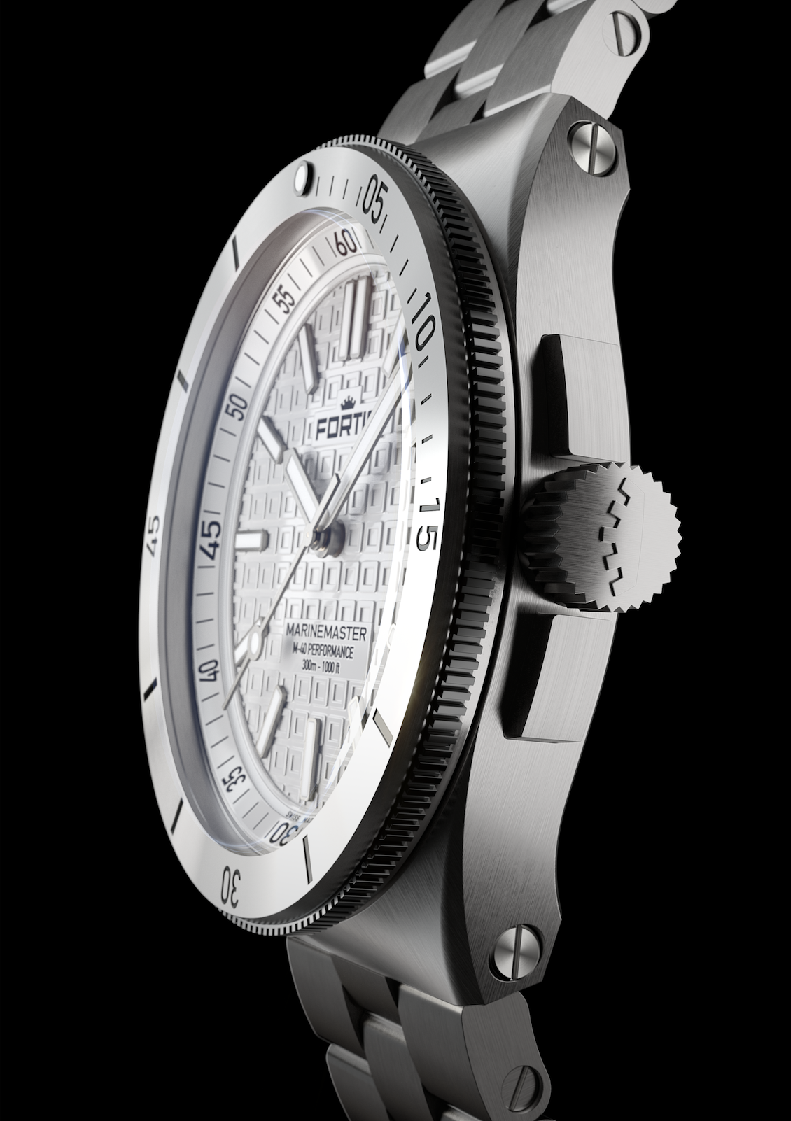MARINEMASTER M-40 Snow White on Block Bracelet